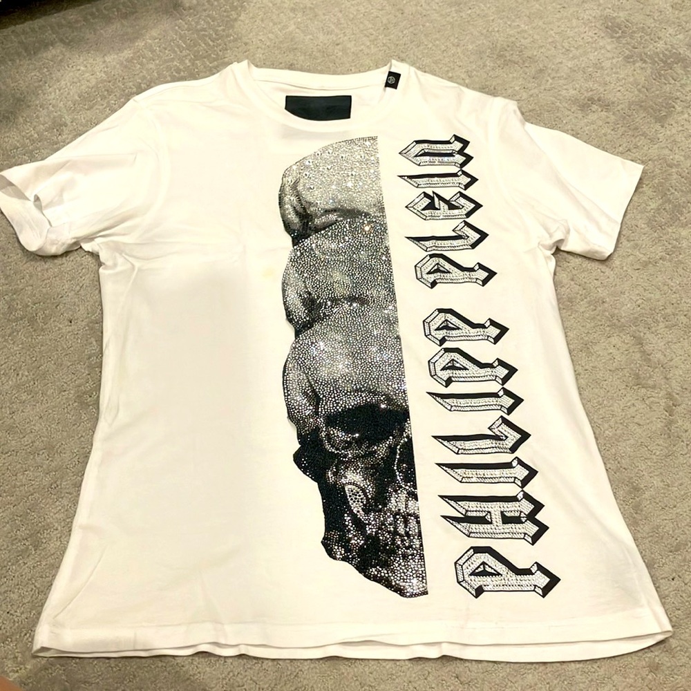 SALE! When bling is ur thang Philipp Plein Crystal Skull T-Shirt, M, Nearly New!